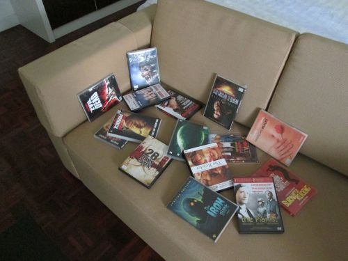 DVDs on Sofa